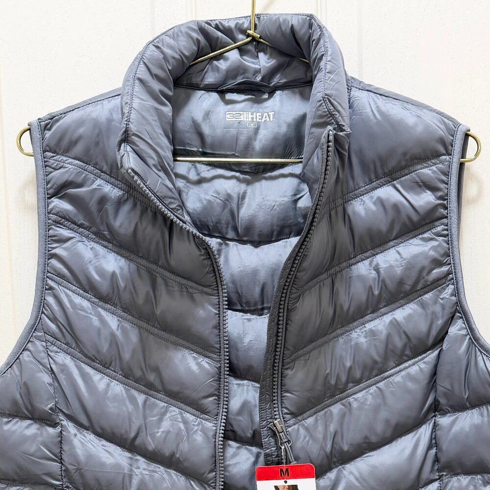 32 Degrees Heat Women's Packable Vest Size M Blue Zip-up Lightweight Warm (NEW - Picture 2 of 15